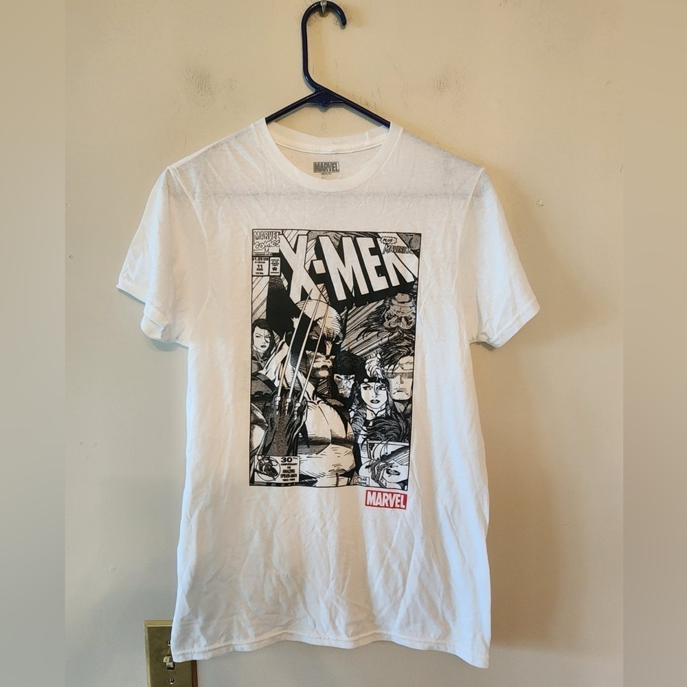 Marvel Comics X-Men White T-Shirt Wolverine Beast Cyclops Mad Engine size small
